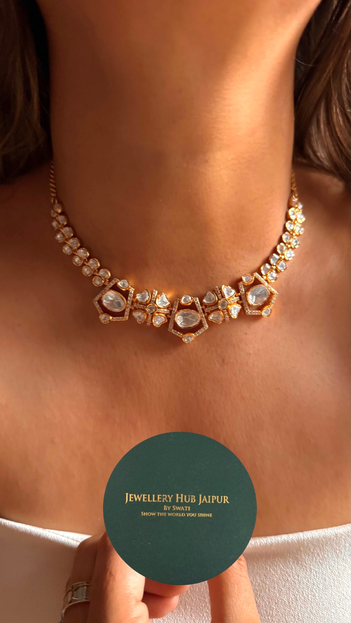 Uncut polki minimalist Necklace