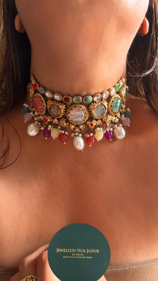 Sabyasachi inspired multicoloured choker necklace 2