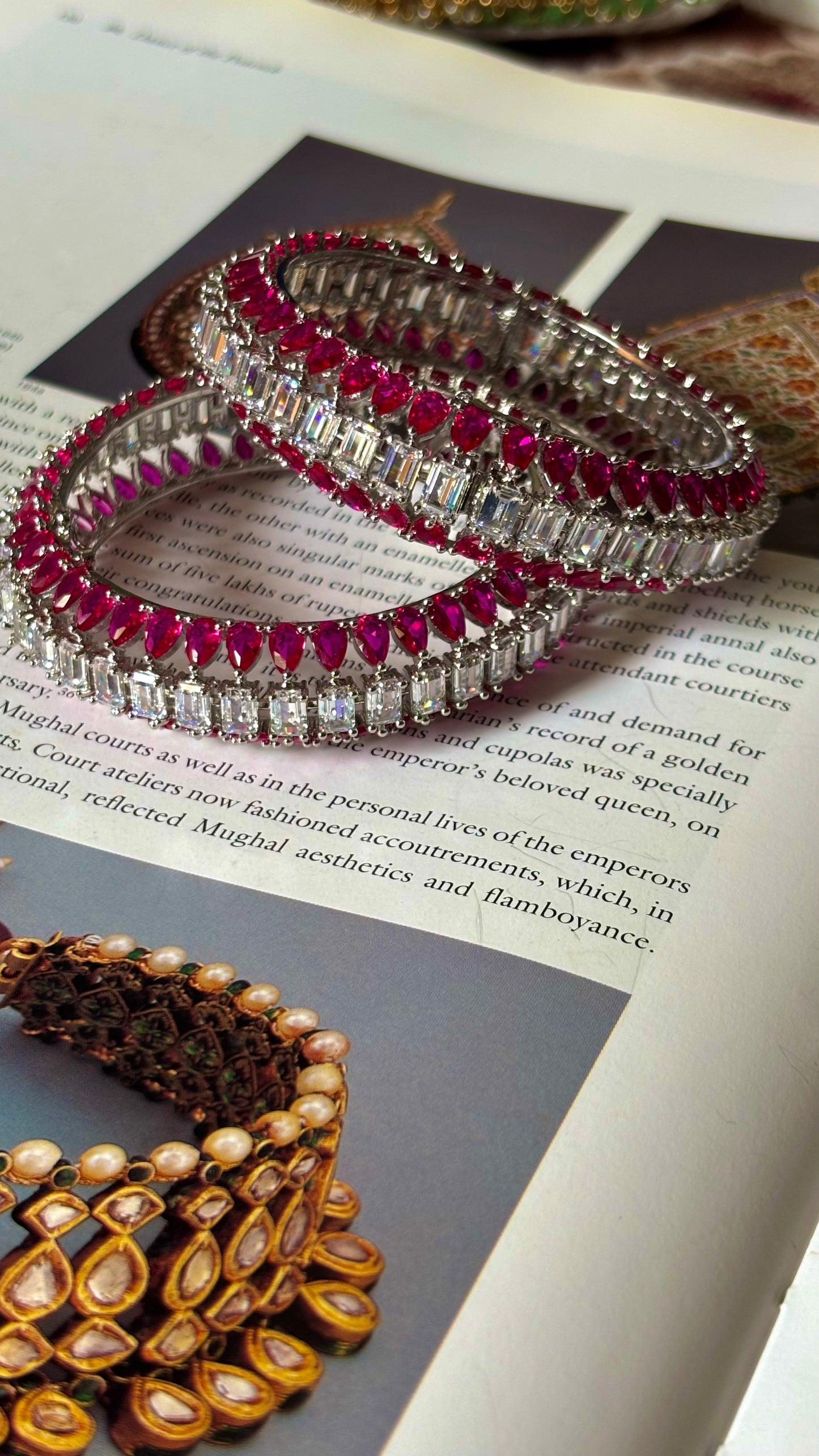 Ranipink cz elara diamond bangles