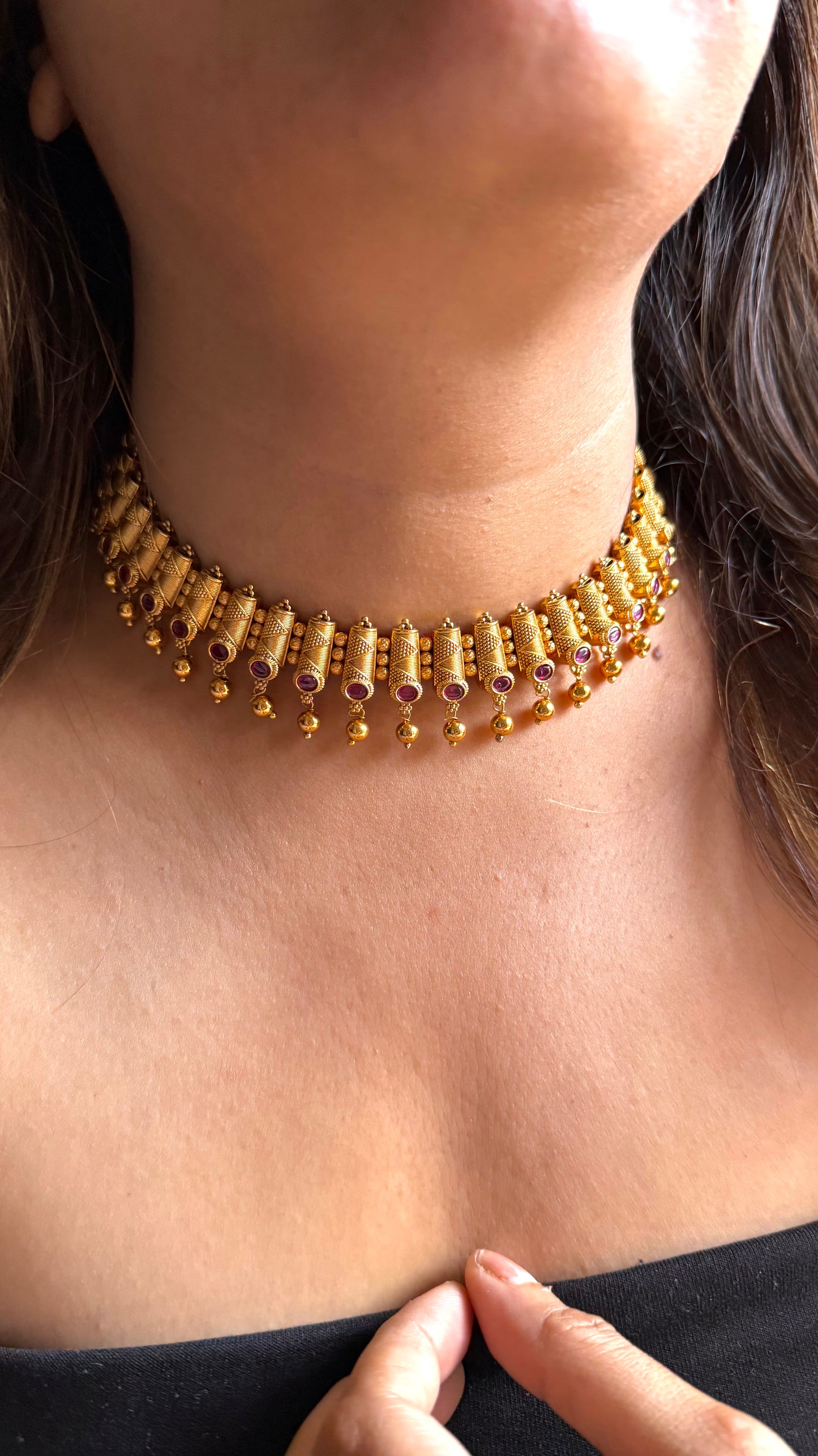 Maharashtra gold Ruby Choker
