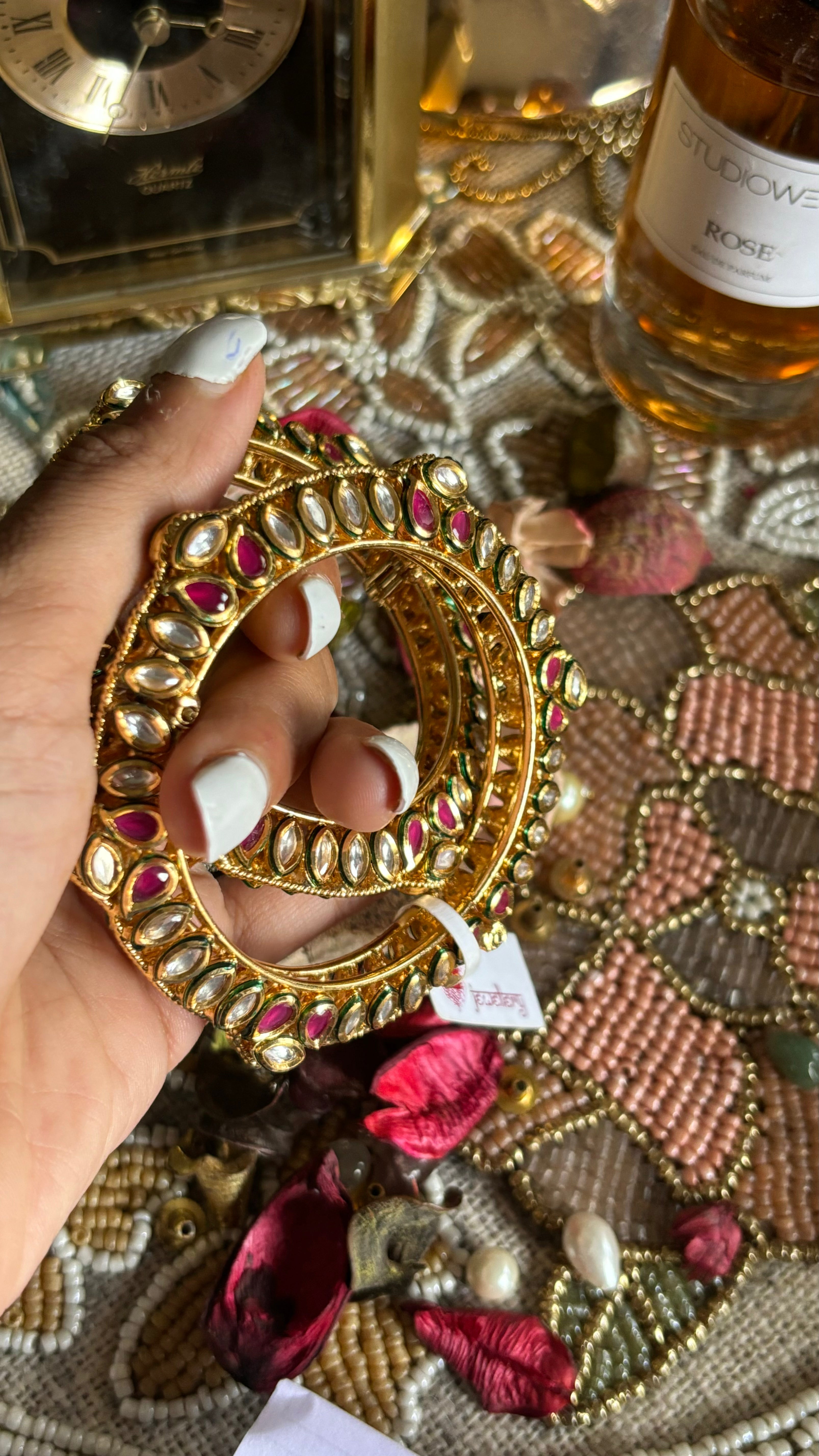 Meenakari ac kundan bangles