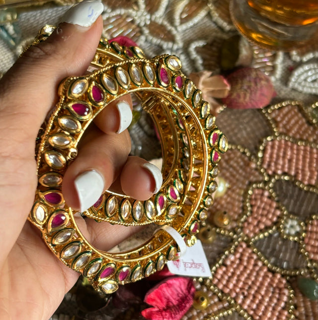 Meenakari ac kundan bangles