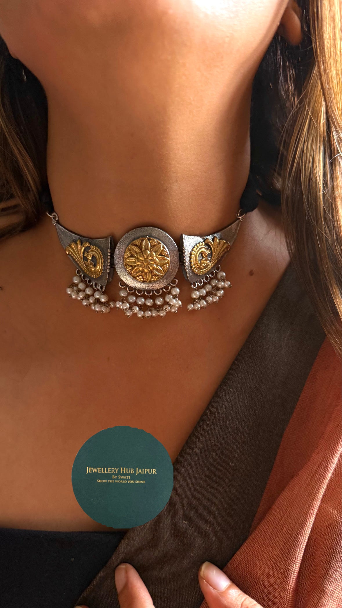 Kolam tribal statement choker