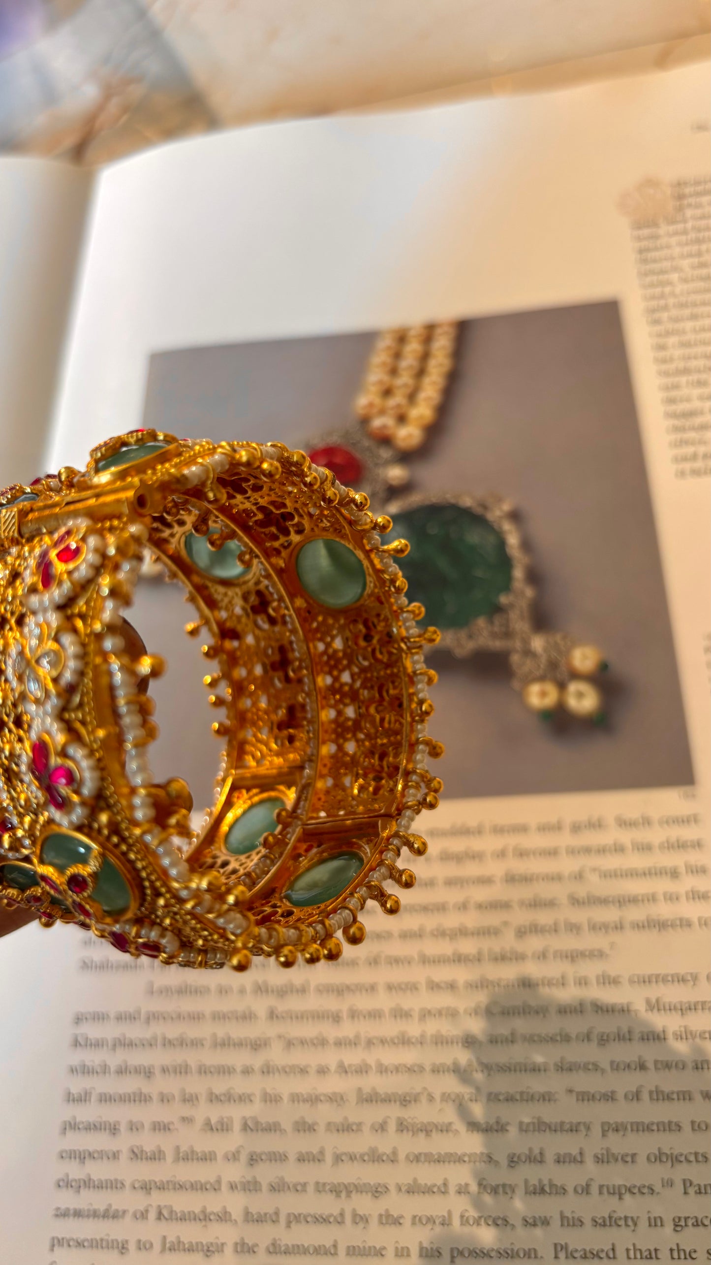 Rajwada inlay work mint & rani pink bangles