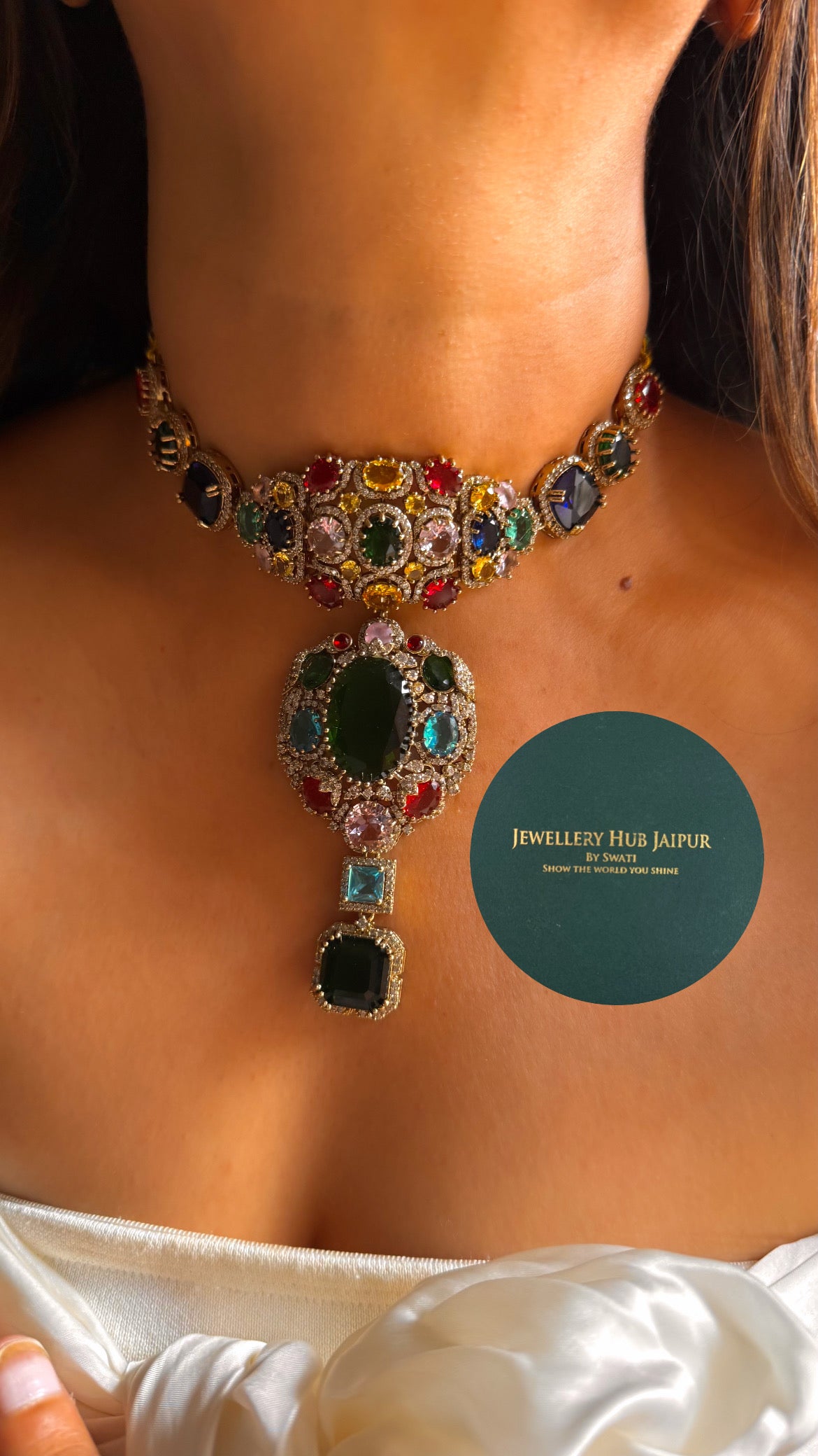 Sabyasachi inspired navratna choker set
