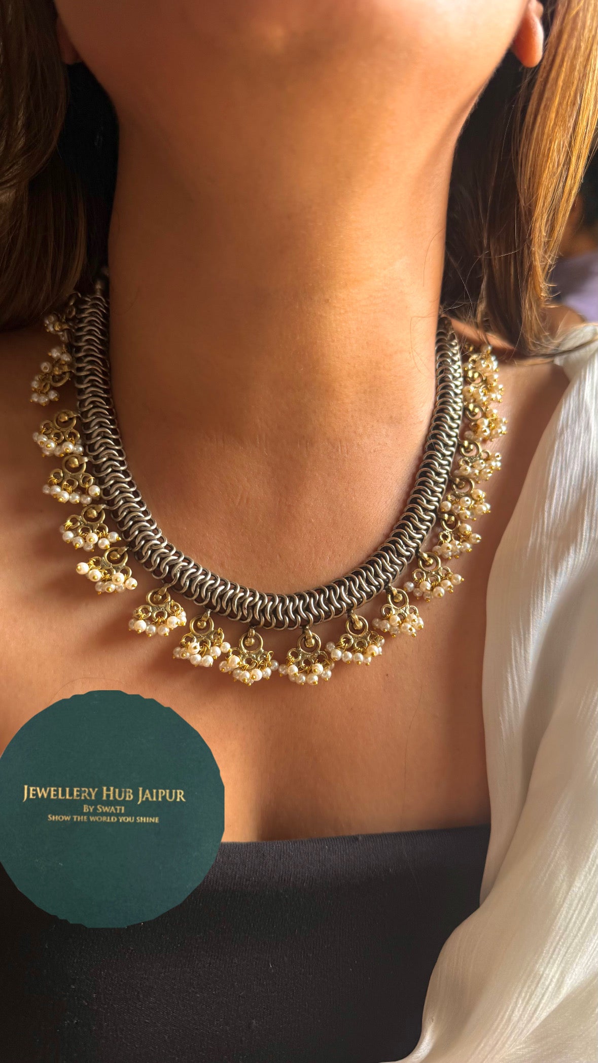 Tribal khasi Vintage Pearl Collar Necklace