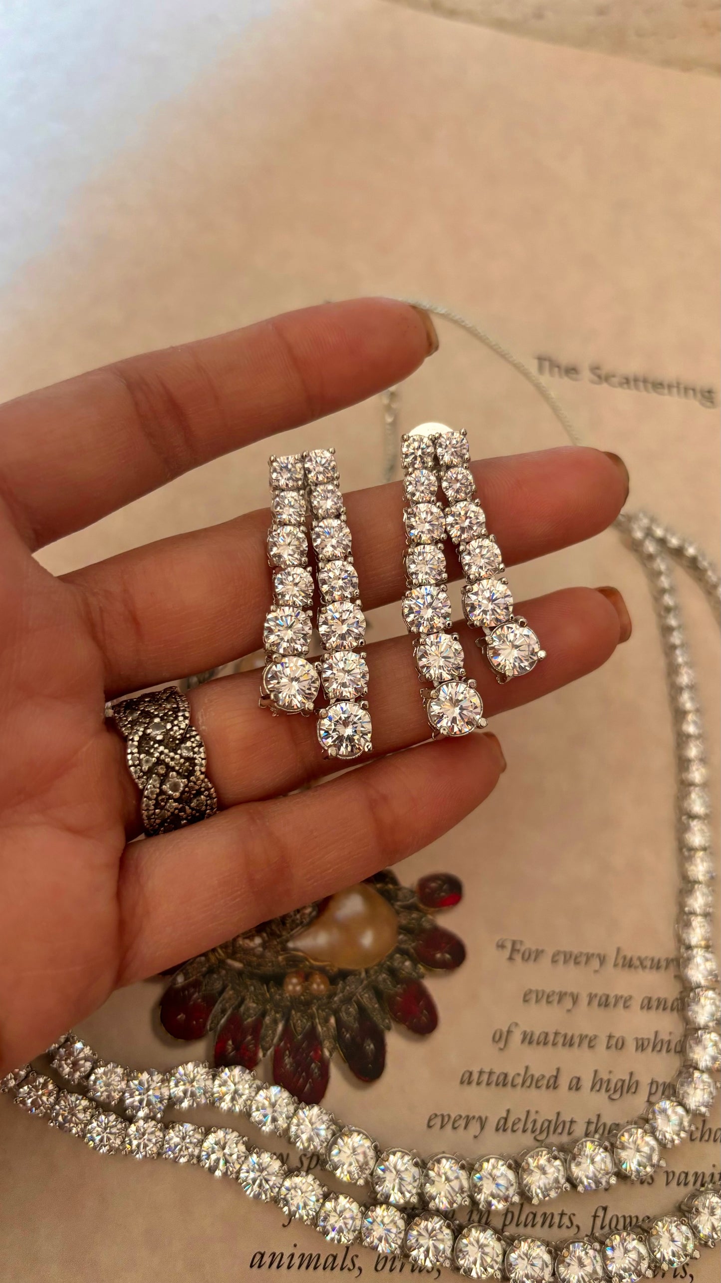 Dual layered diamond necklace