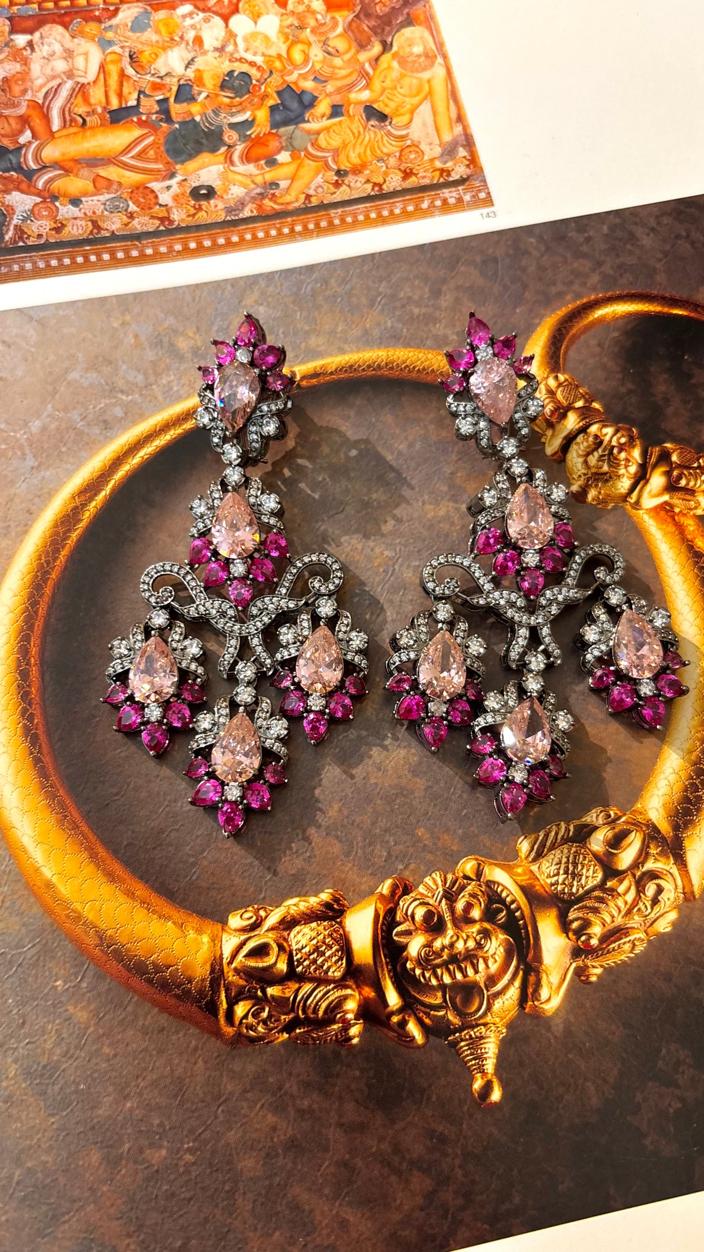 Rose Pink Swarovski danglers