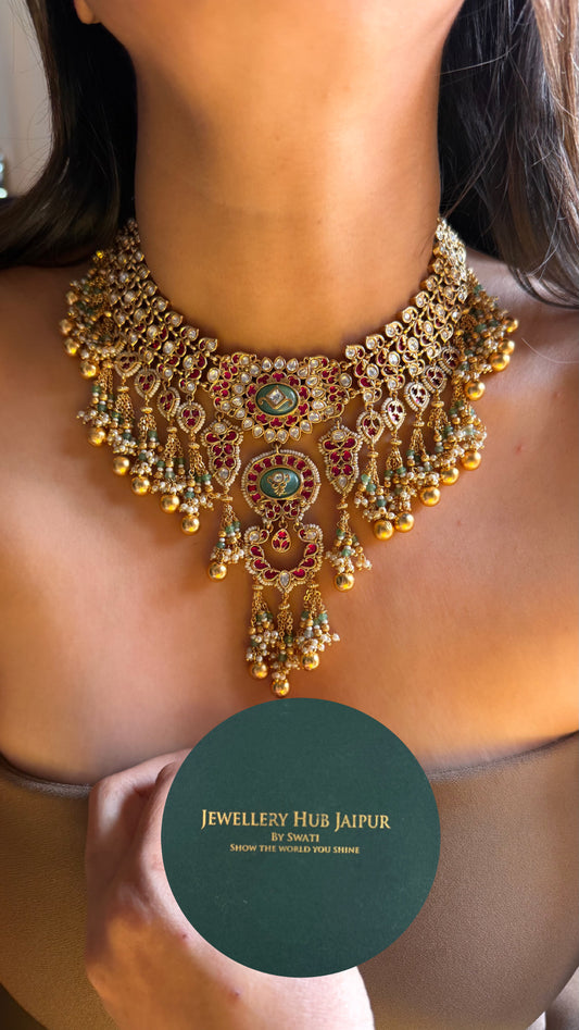 Mint & Rani  Ruby Heritage Rajwada  Necklace