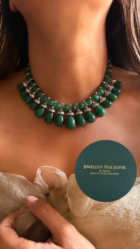 Emerald statement necklace