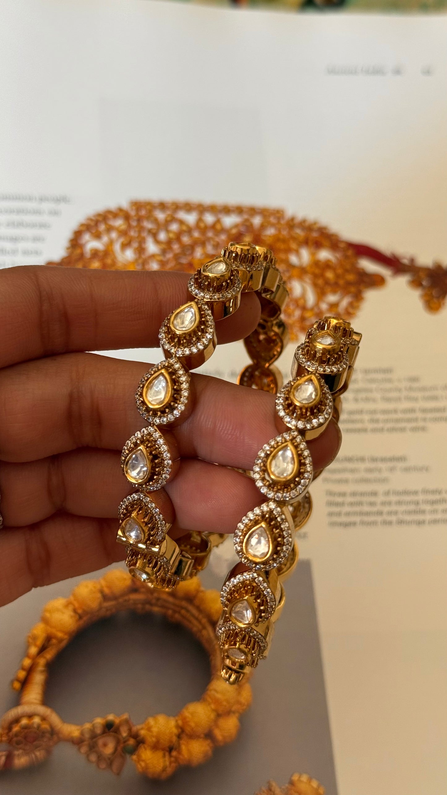 Tear drop moissanite Victorian bangles