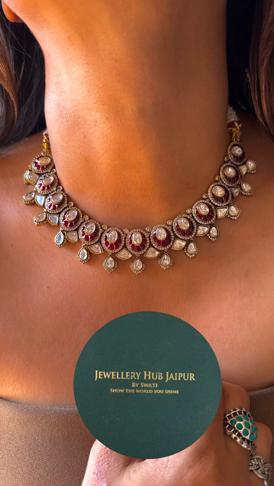 Ruby kat Dana  real moissanite Necklace