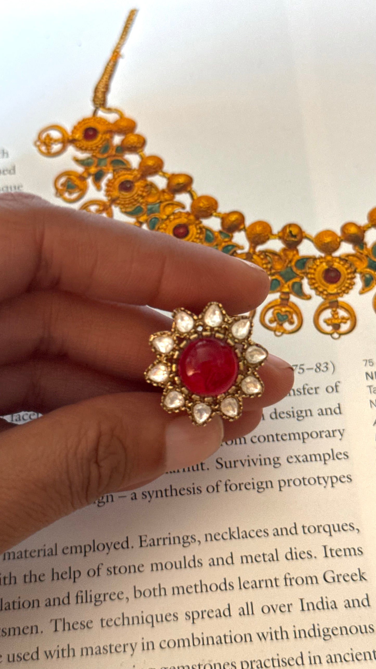 Ruby moissanite floral ring