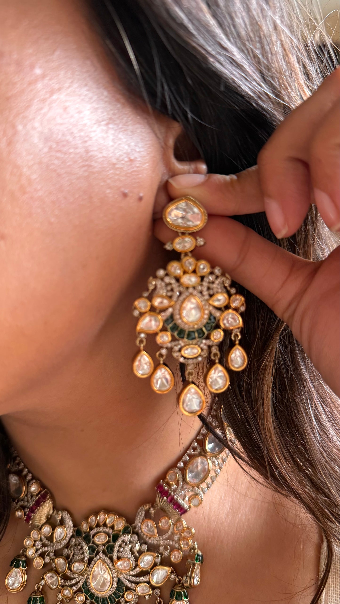 Vintage emerald & ruby collar Necklace