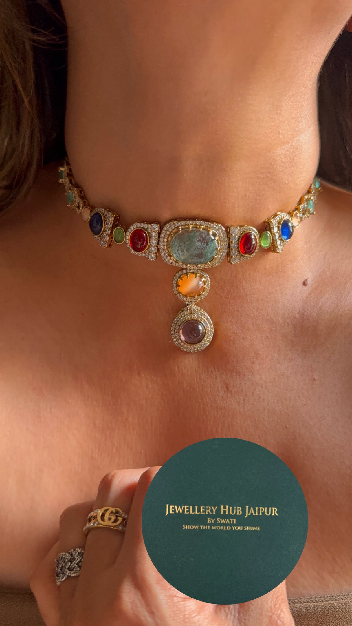 Sabyasachi inspired with natural cocktail choker necklace