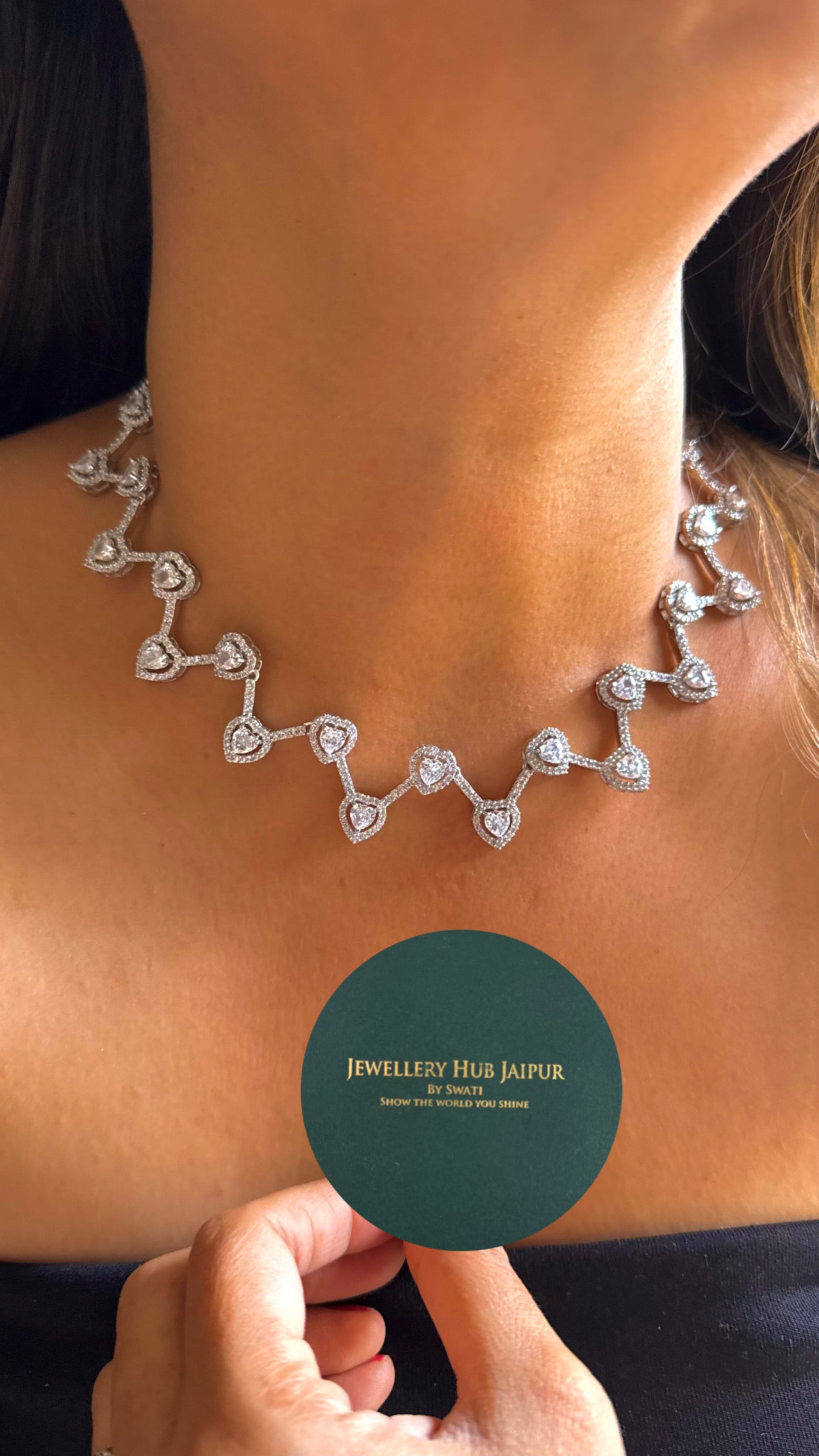 Cz heart diamond minimalist Necklace