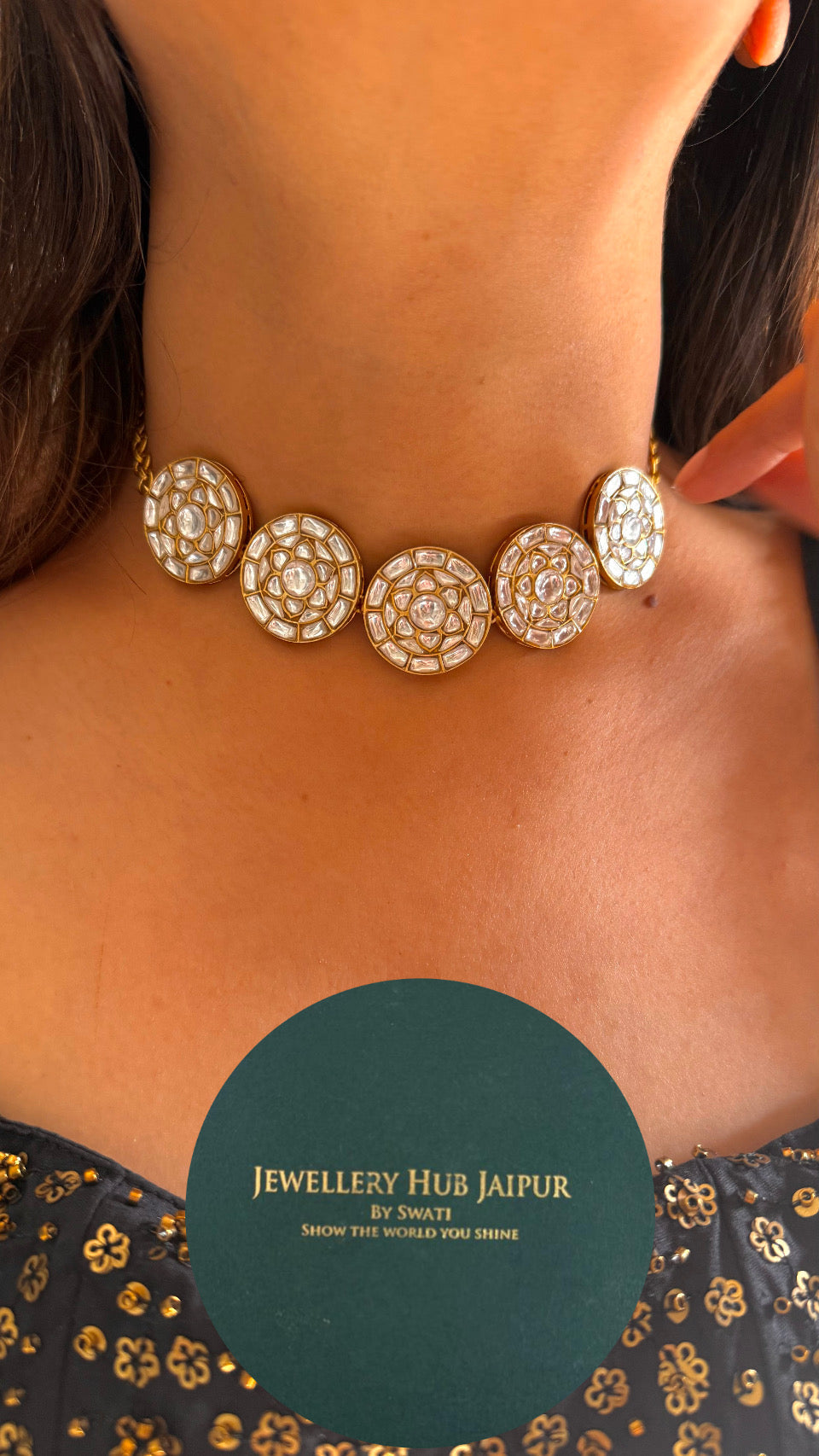 Designer Moissanite polki combo Necklace