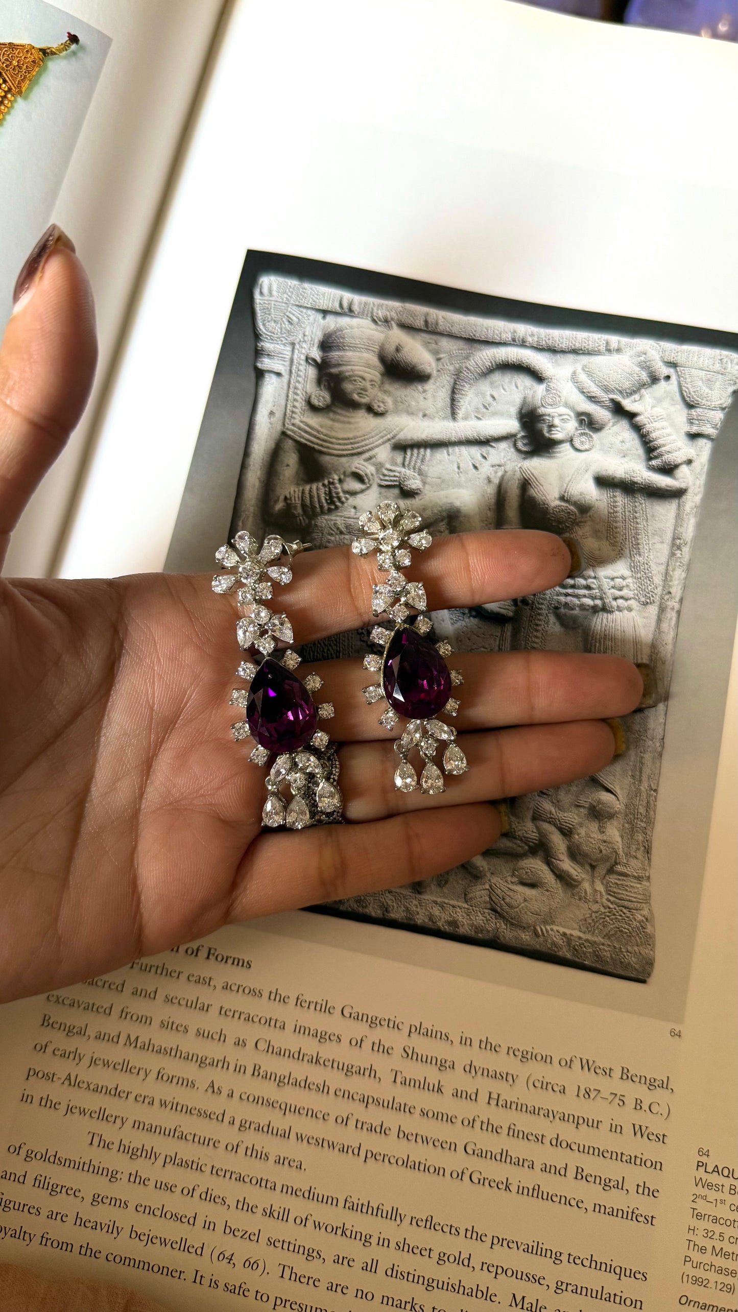 Tanzanite floral diamond earrings