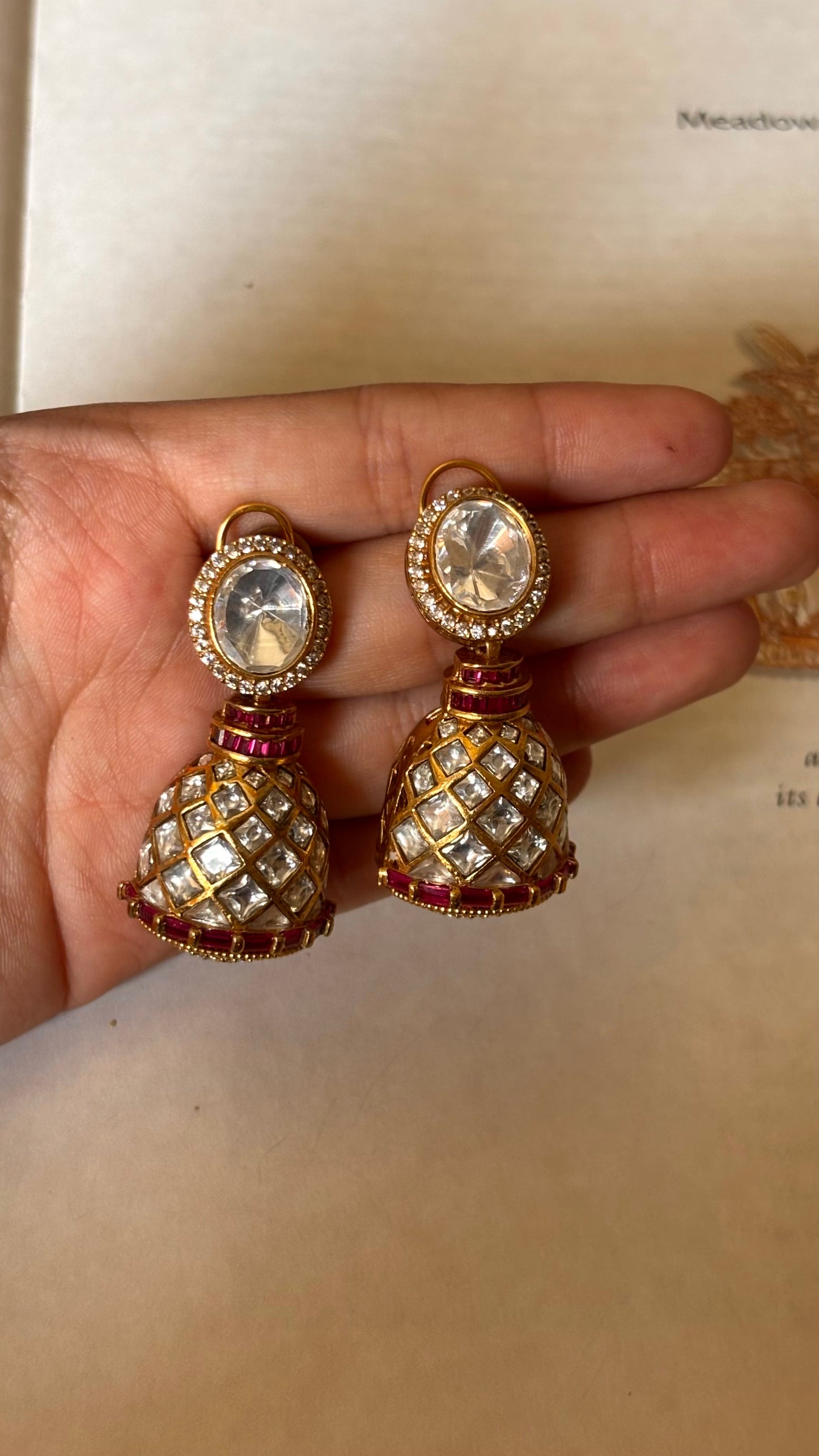 Ruby meenakari danglers