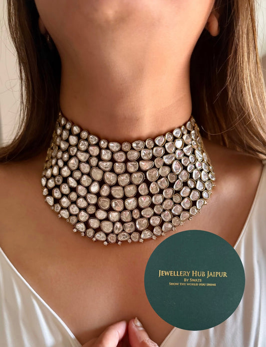 Arshiya 2.0 Moissanite poki choker set in victorian