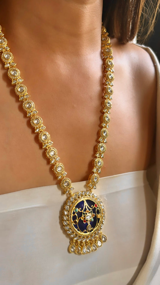 Sapphire gold handmade necklace