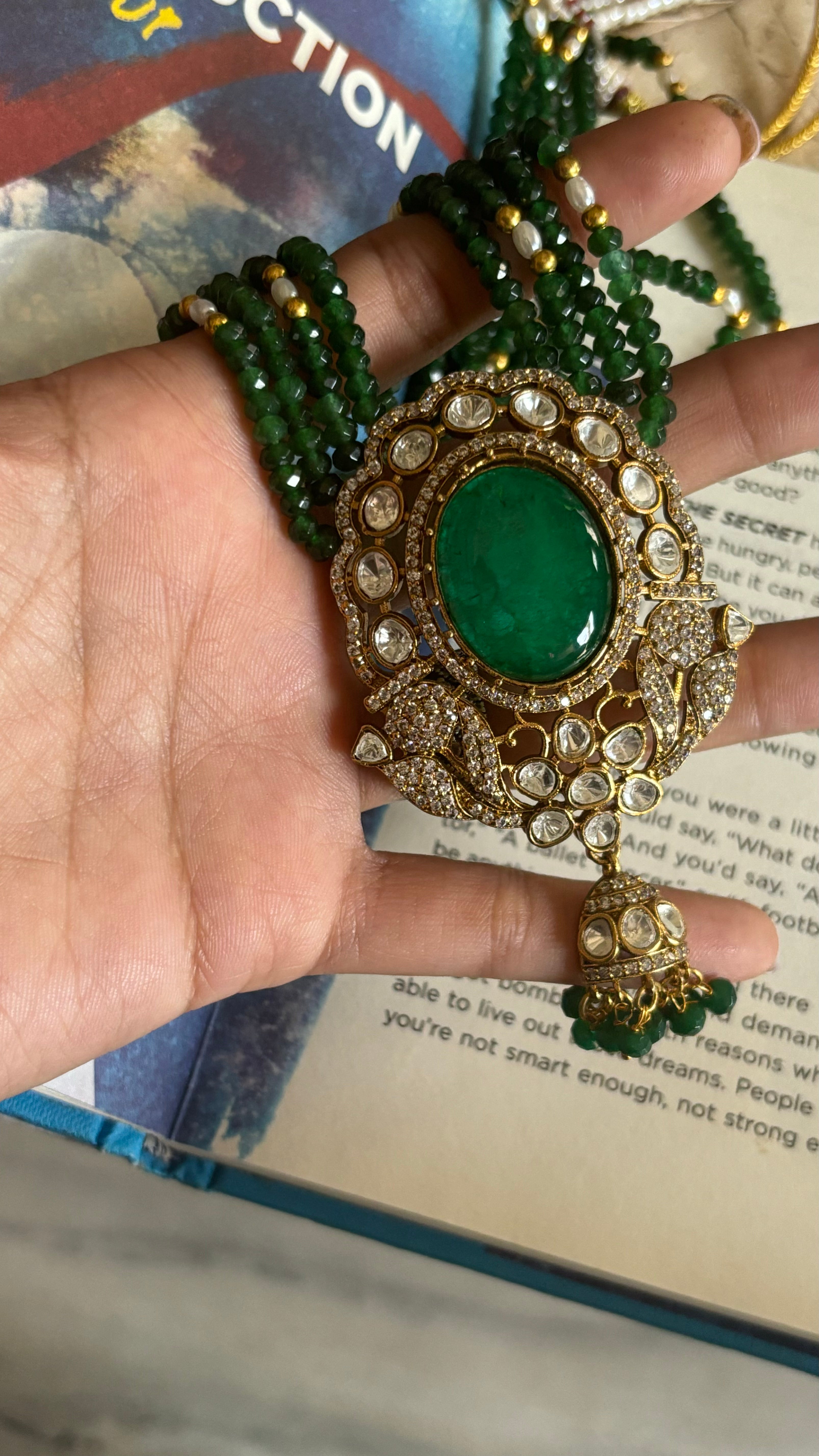 Emerald doublet  Victorian pendant set