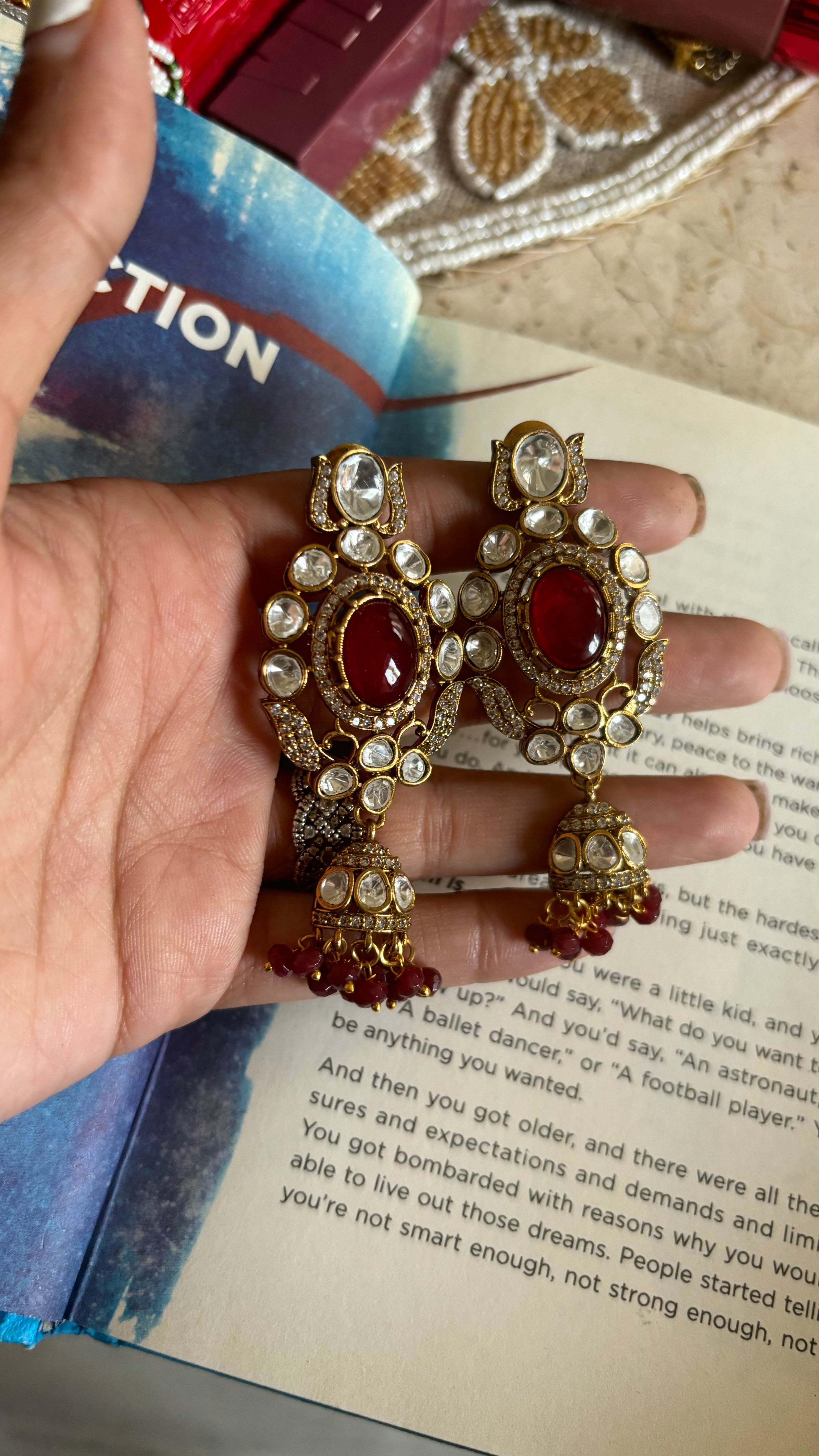 Ruby doublet, Victorian necklace