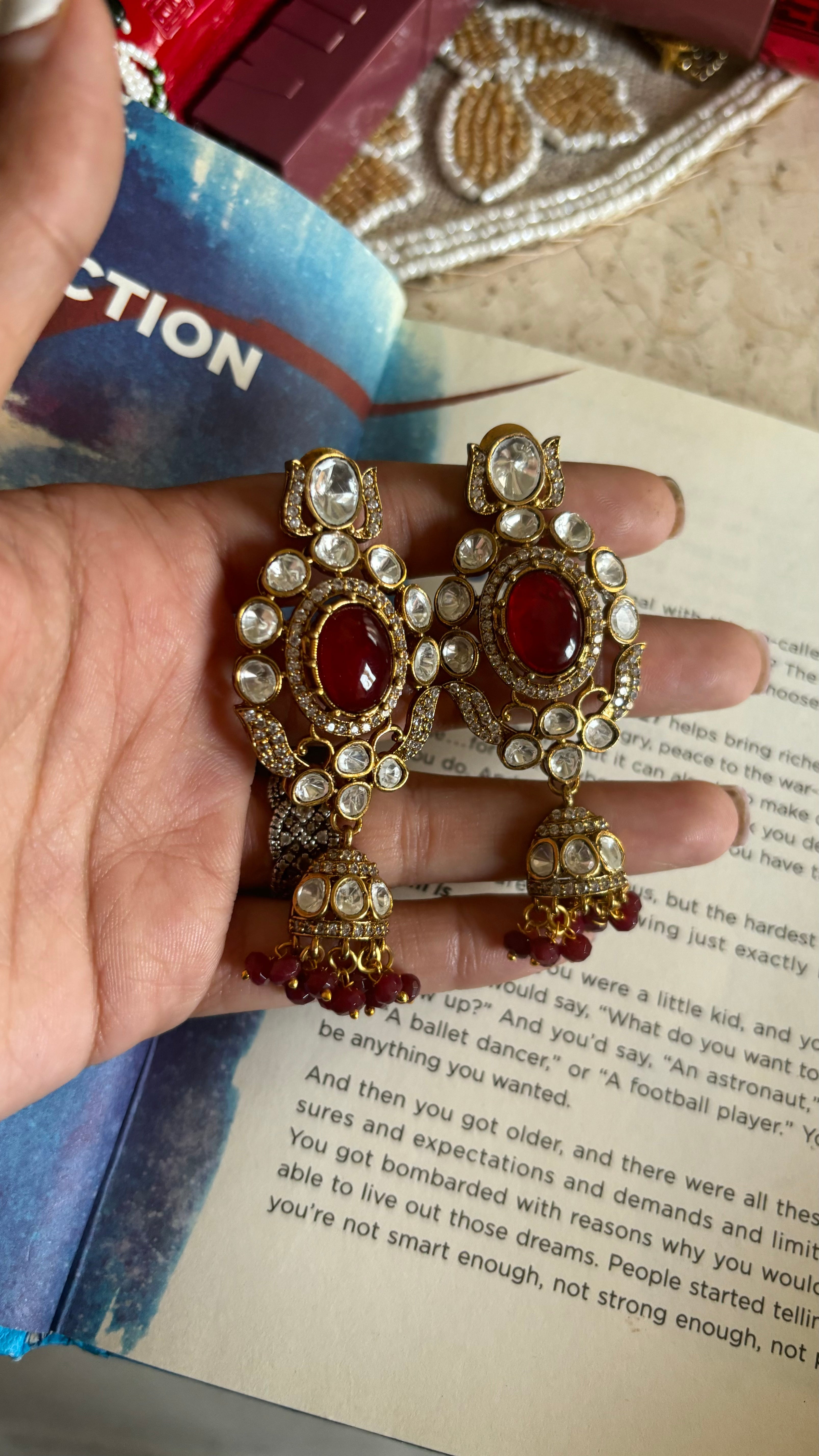 Ruby doublet, Victorian necklace