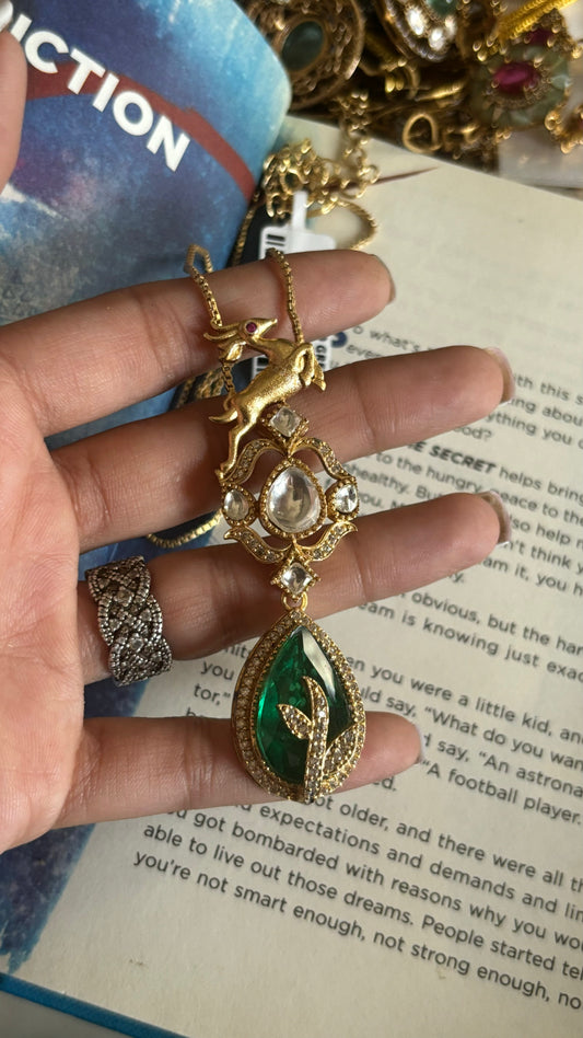 Sabyasachi inspired deer pendant set