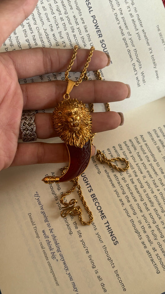 Leopard face ruby pendant