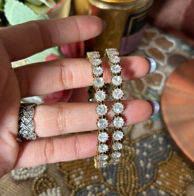 Round moissanite polki bangles (Not openable-2.8)