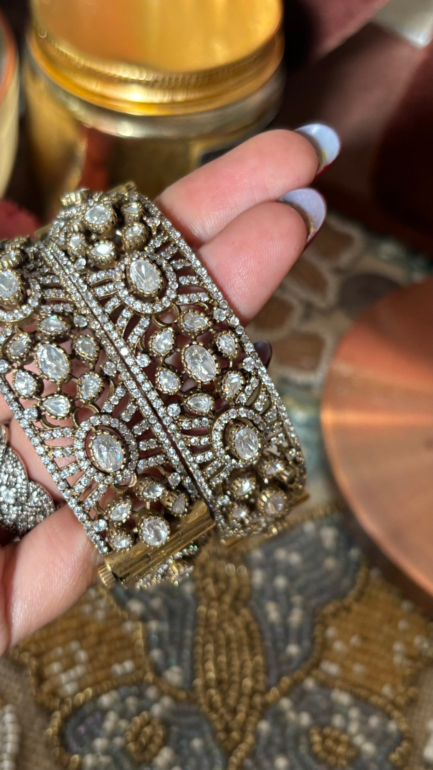 Moissanite polki victorian bangles