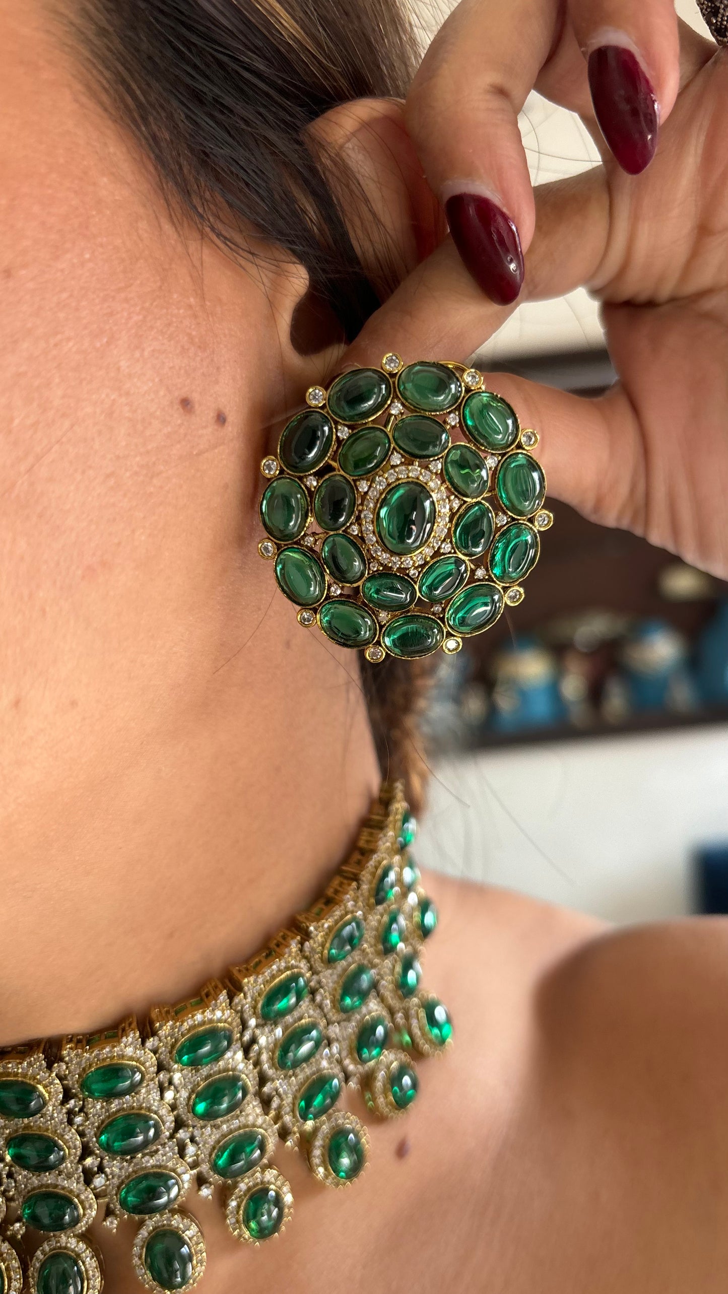 Deepika emerald cocktail set