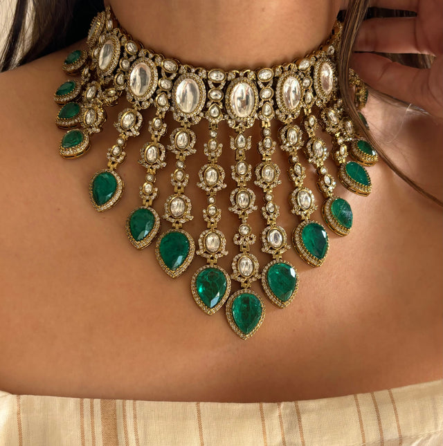 Madhura emerald bridal asia choker