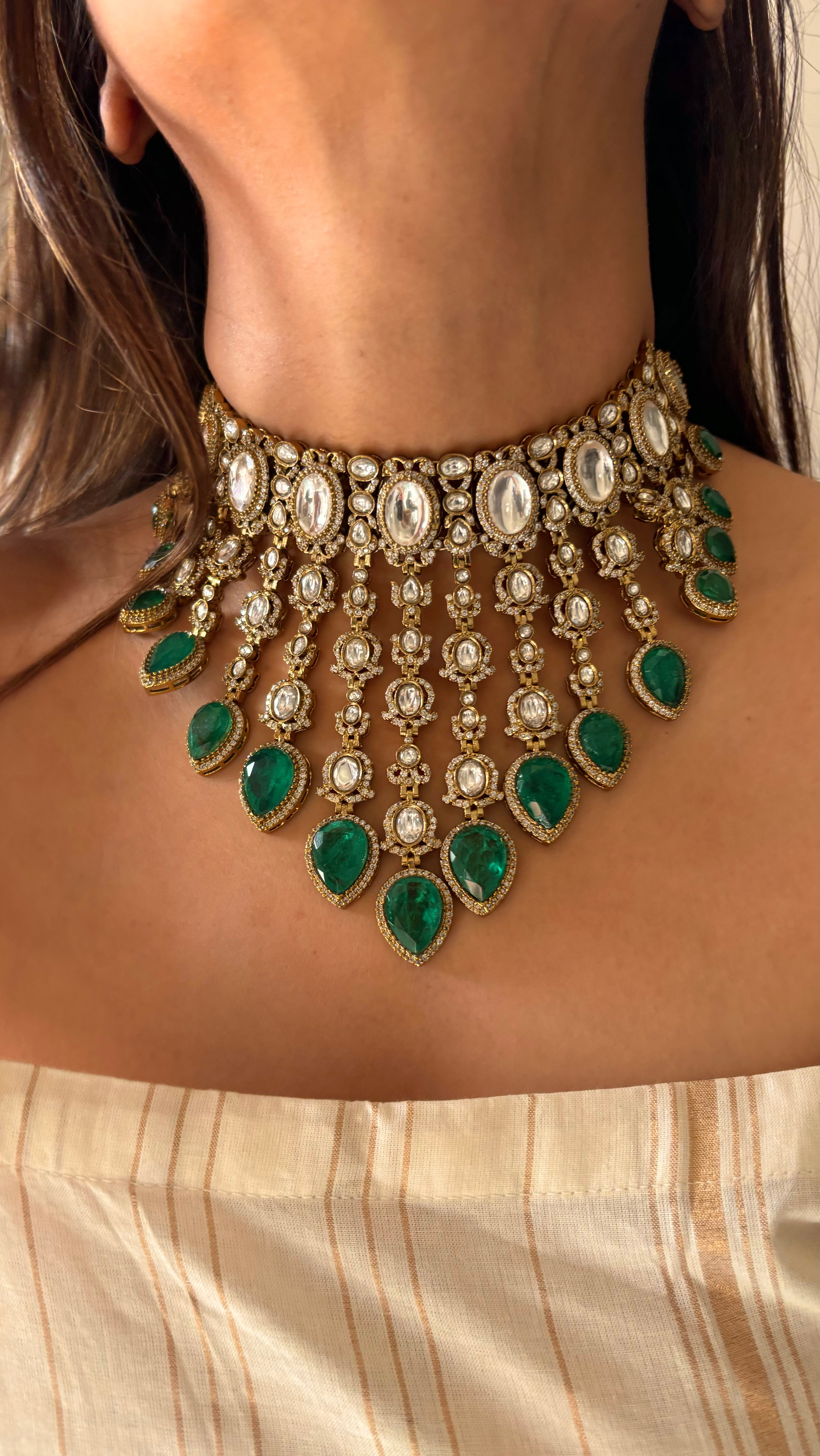 Madhura emerald bridal asia choker