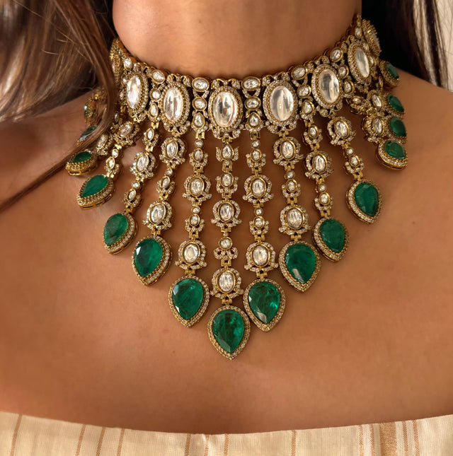 Madhura emerald bridal asia choker