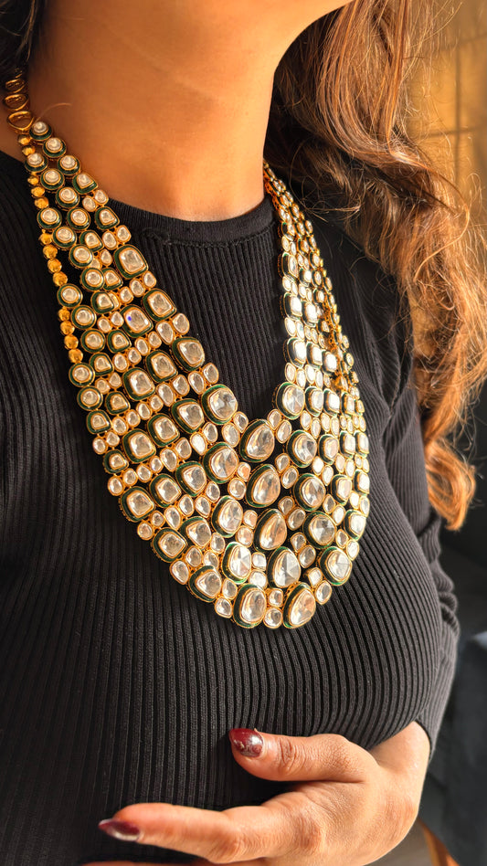 Meenakari heritage polki necklace set