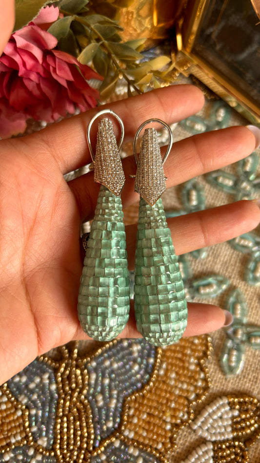Mint danglers with invisible setting
