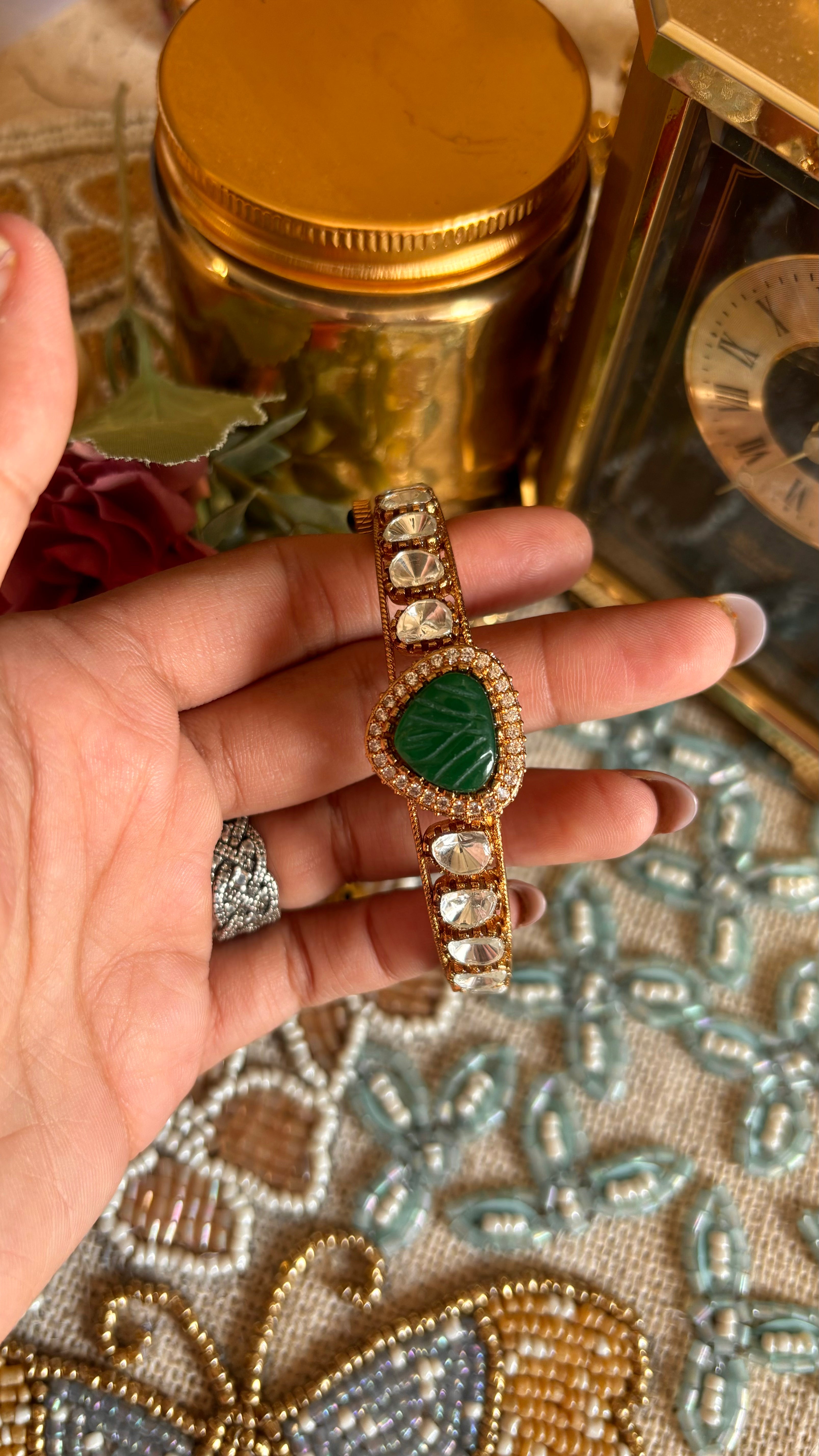 Emerald Moissanite bracelet (openable)