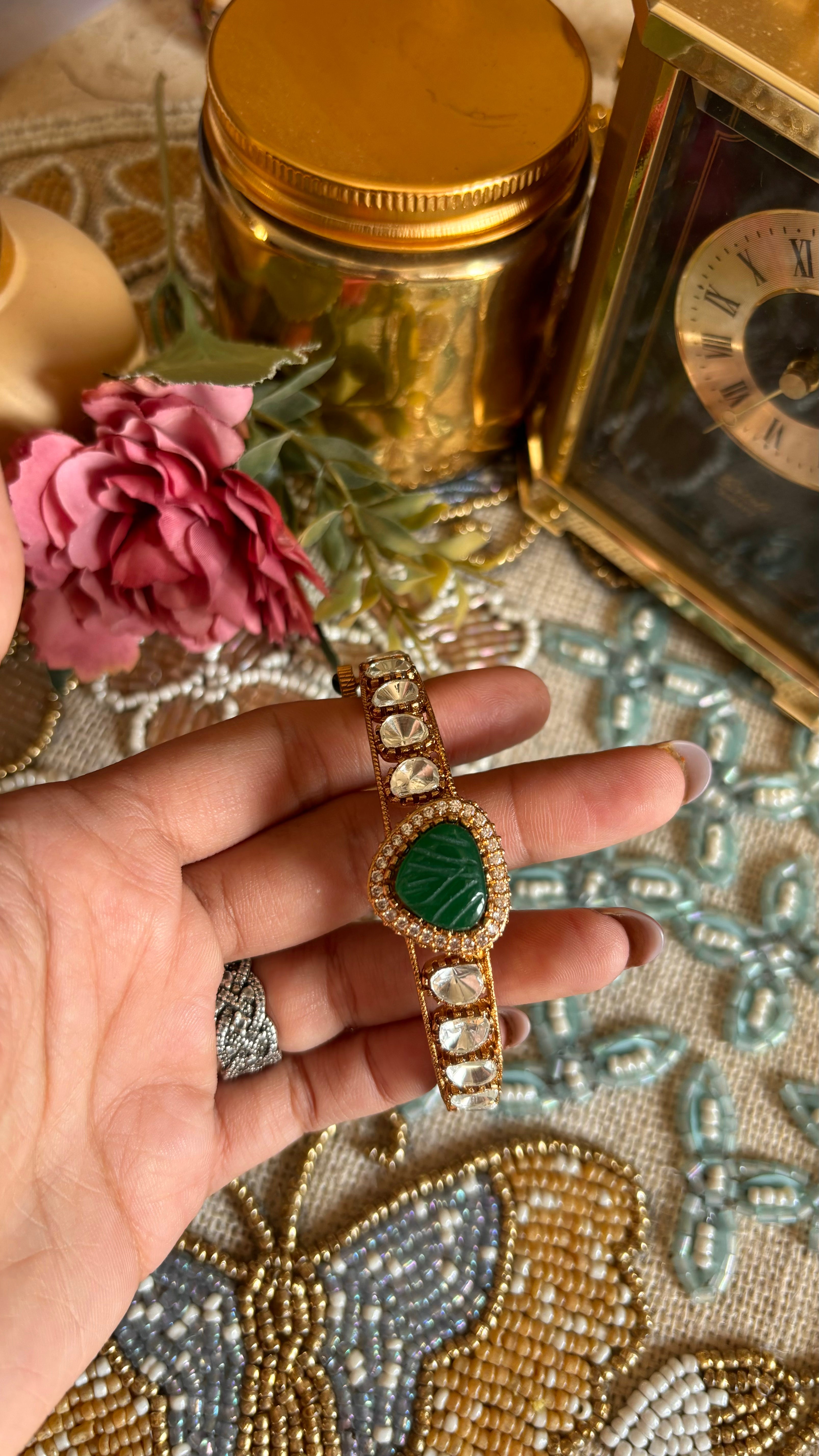 Emerald Moissanite bracelet (openable)