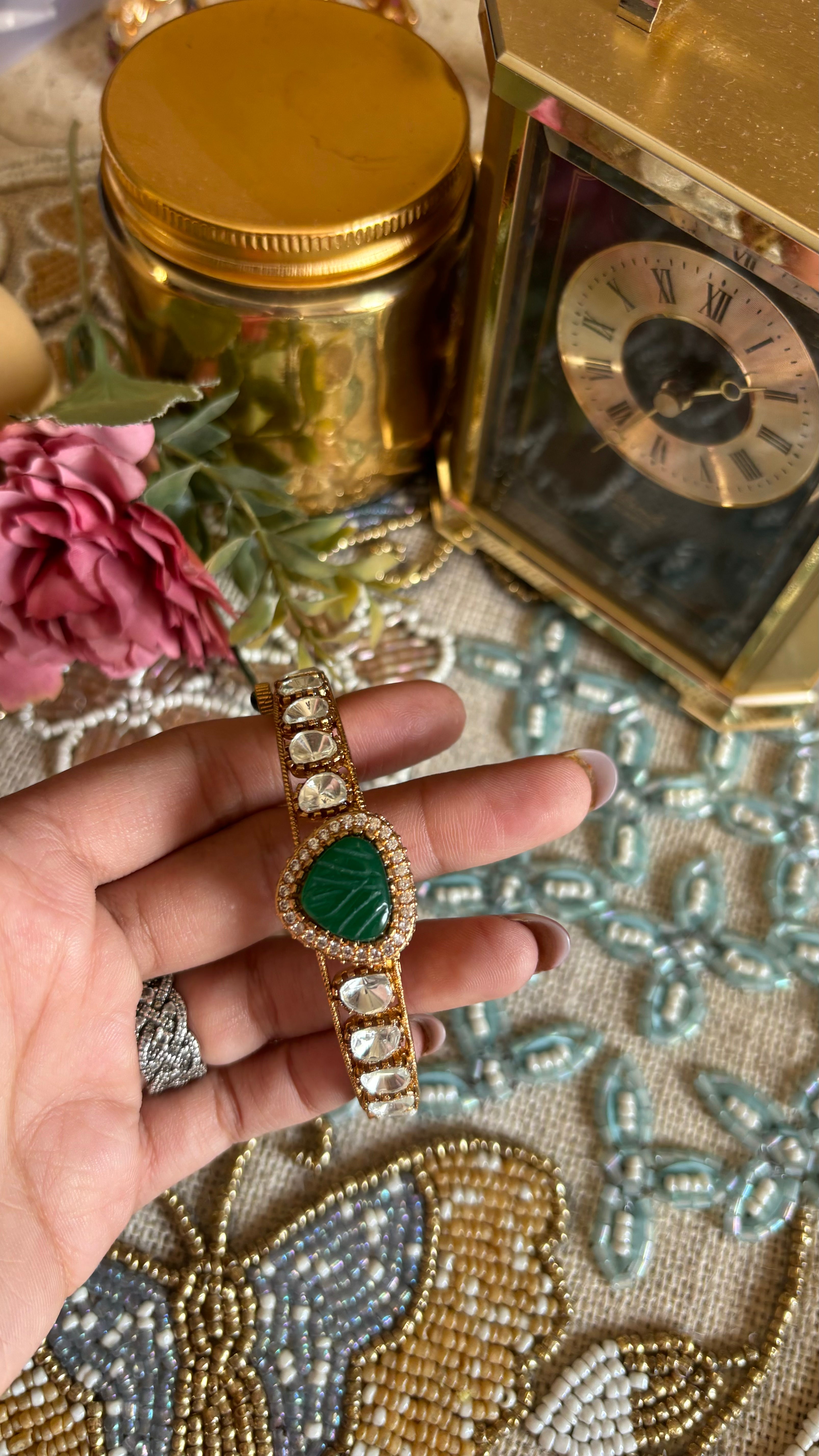 Emerald Moissanite bracelet (openable)