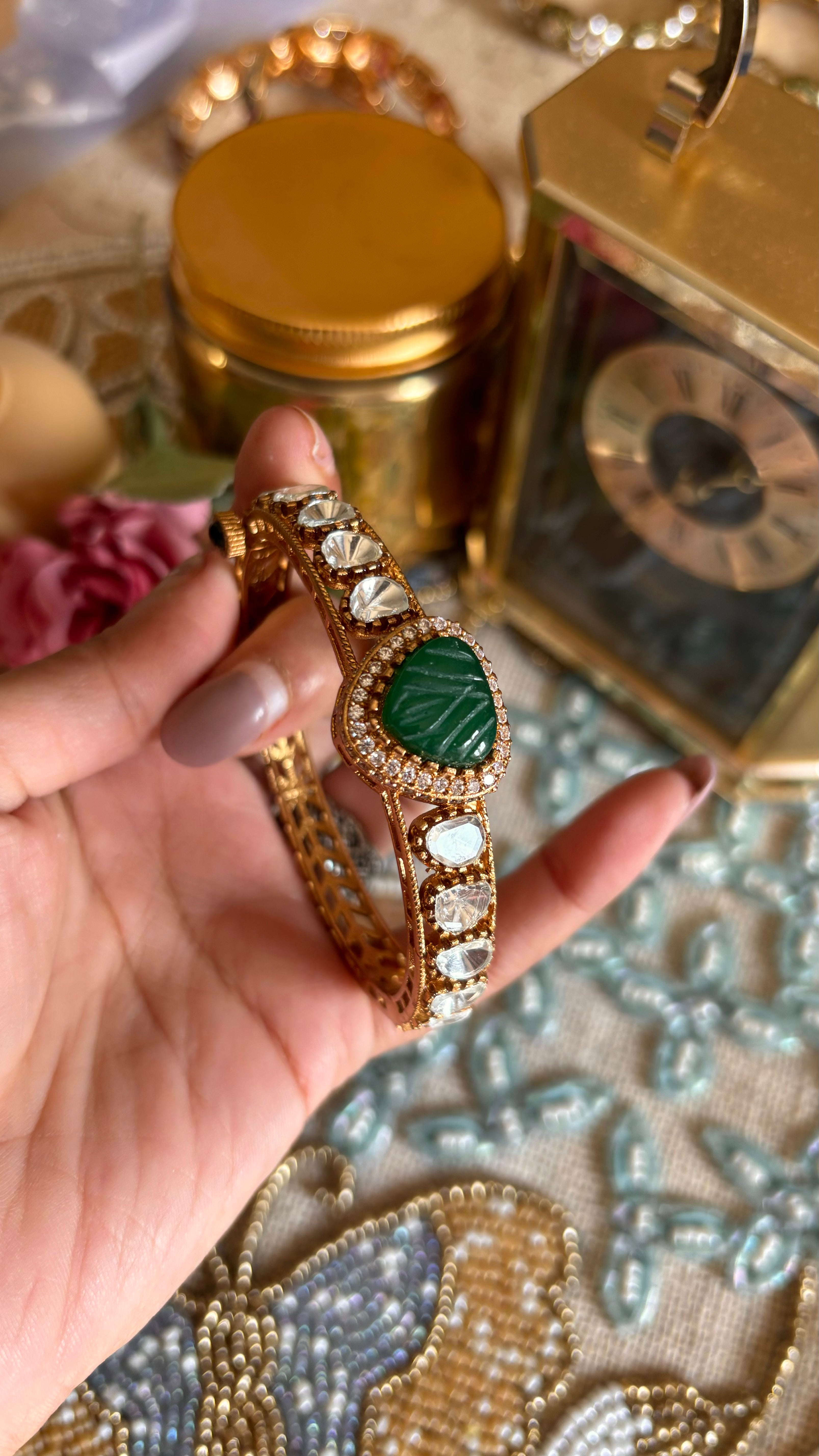 Emerald Moissanite bracelet (openable)