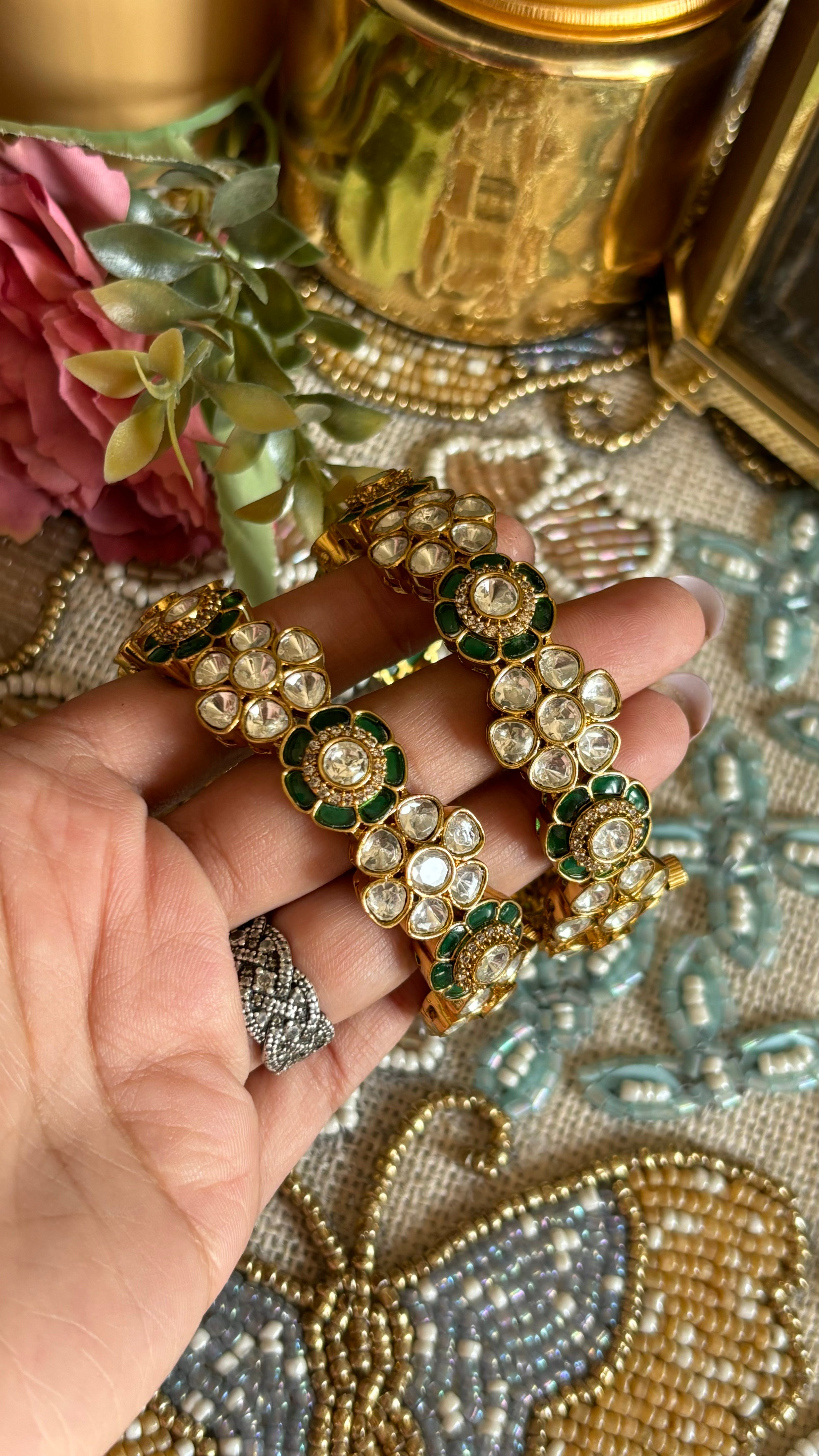 Emerald Moissanite bangles