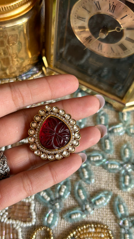Ruby inlay victorian ring