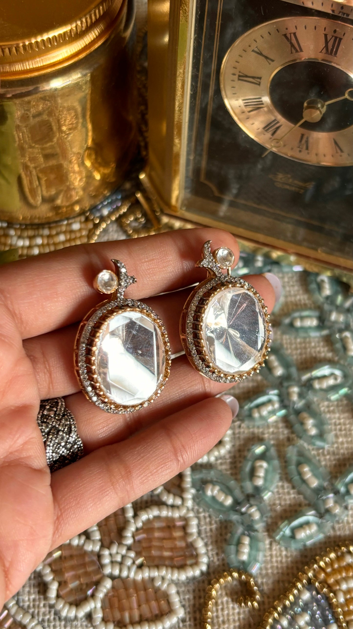 Uncut polki studs