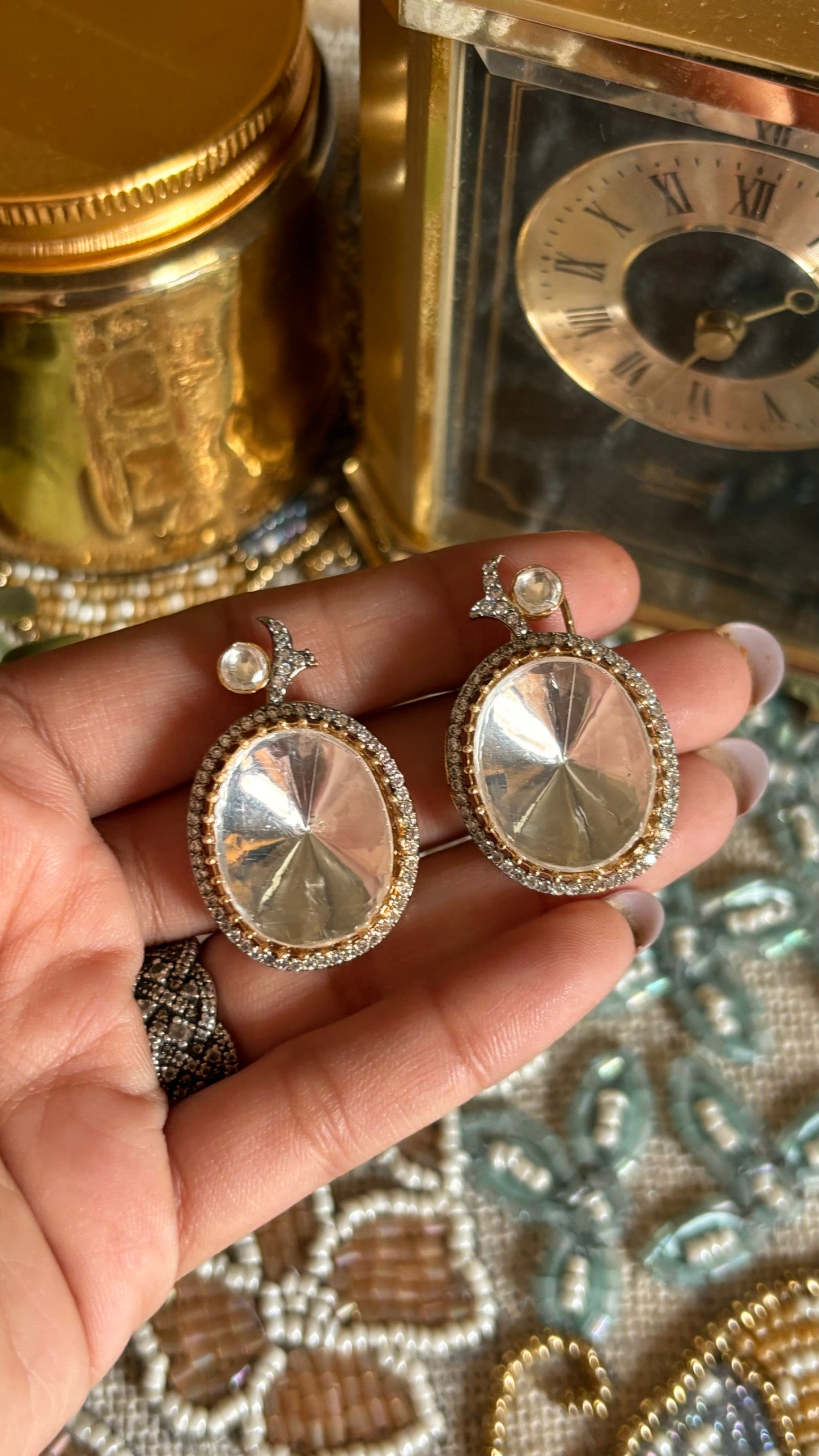 Uncut polki studs