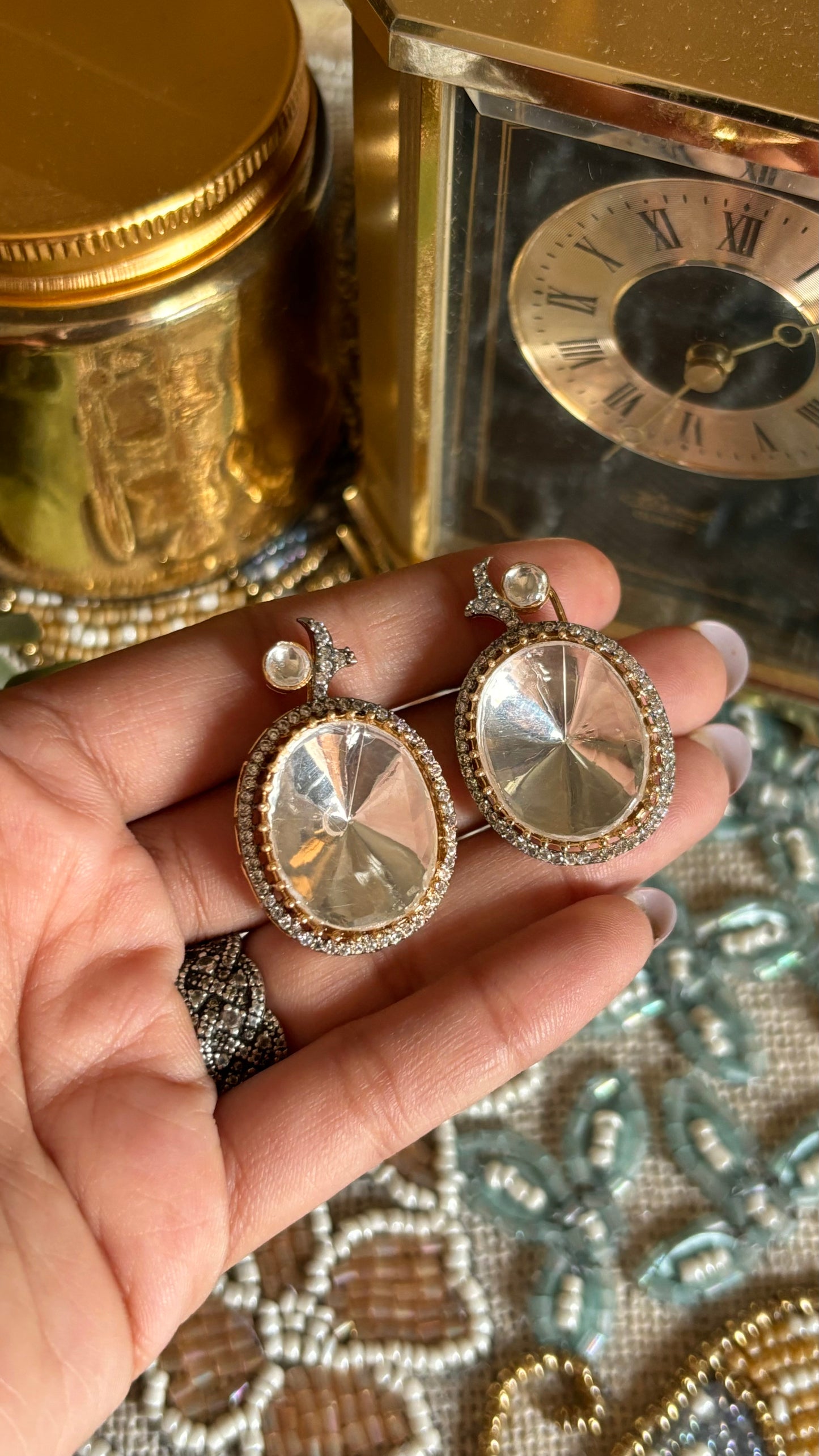 Uncut polki studs