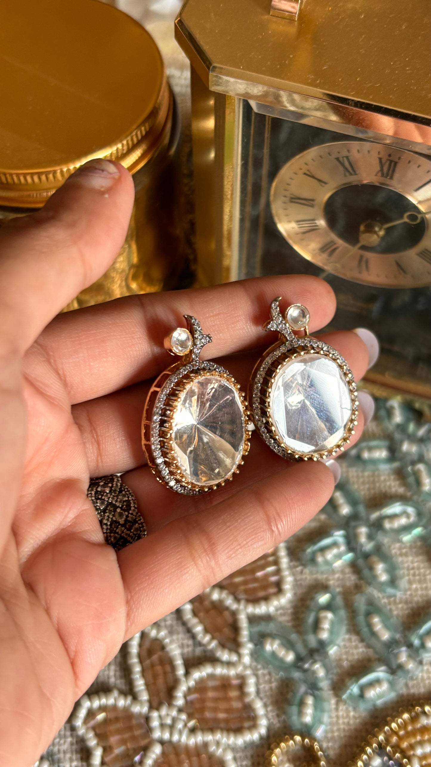 Uncut polki studs