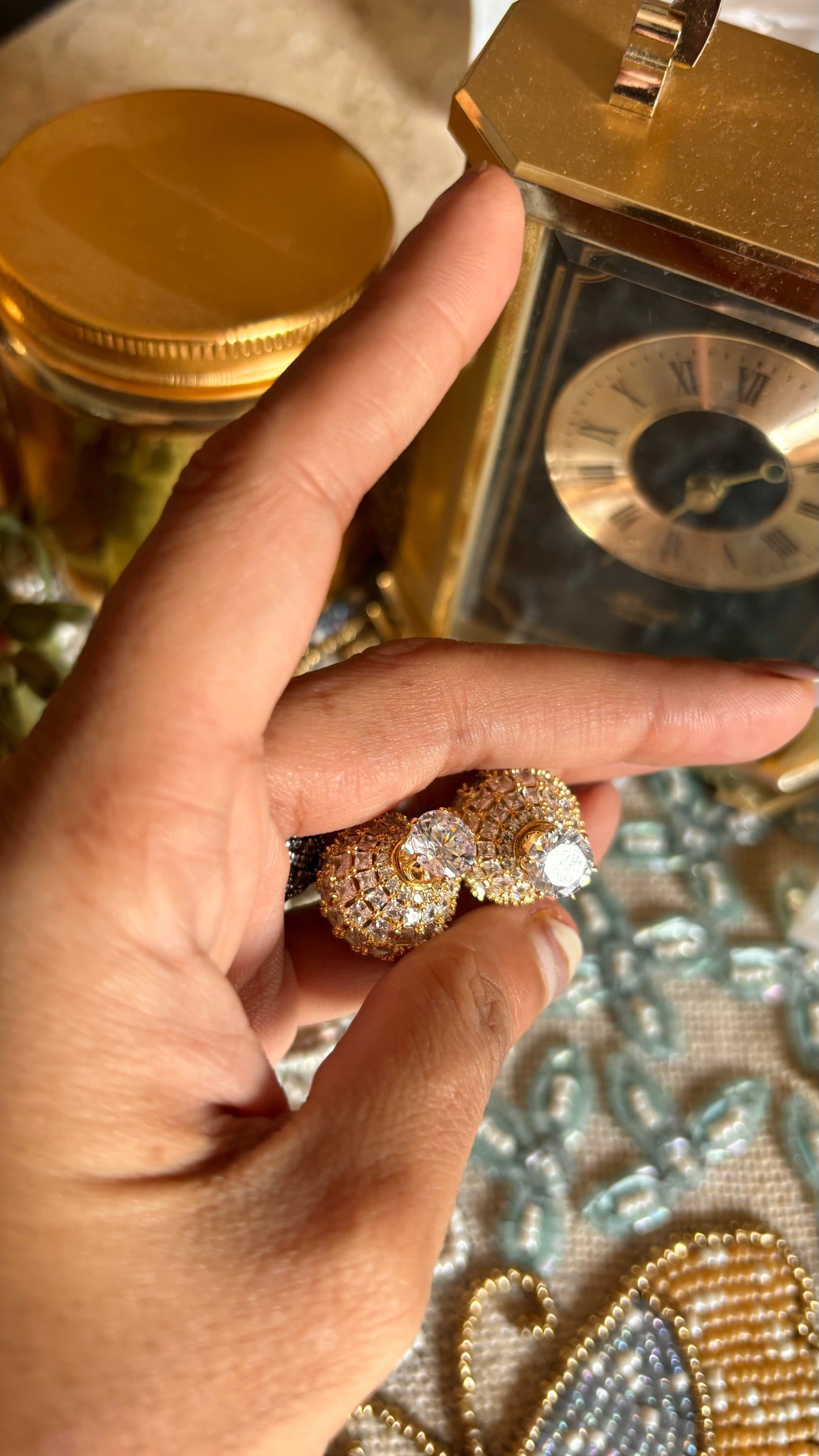 Diamond dual side studs