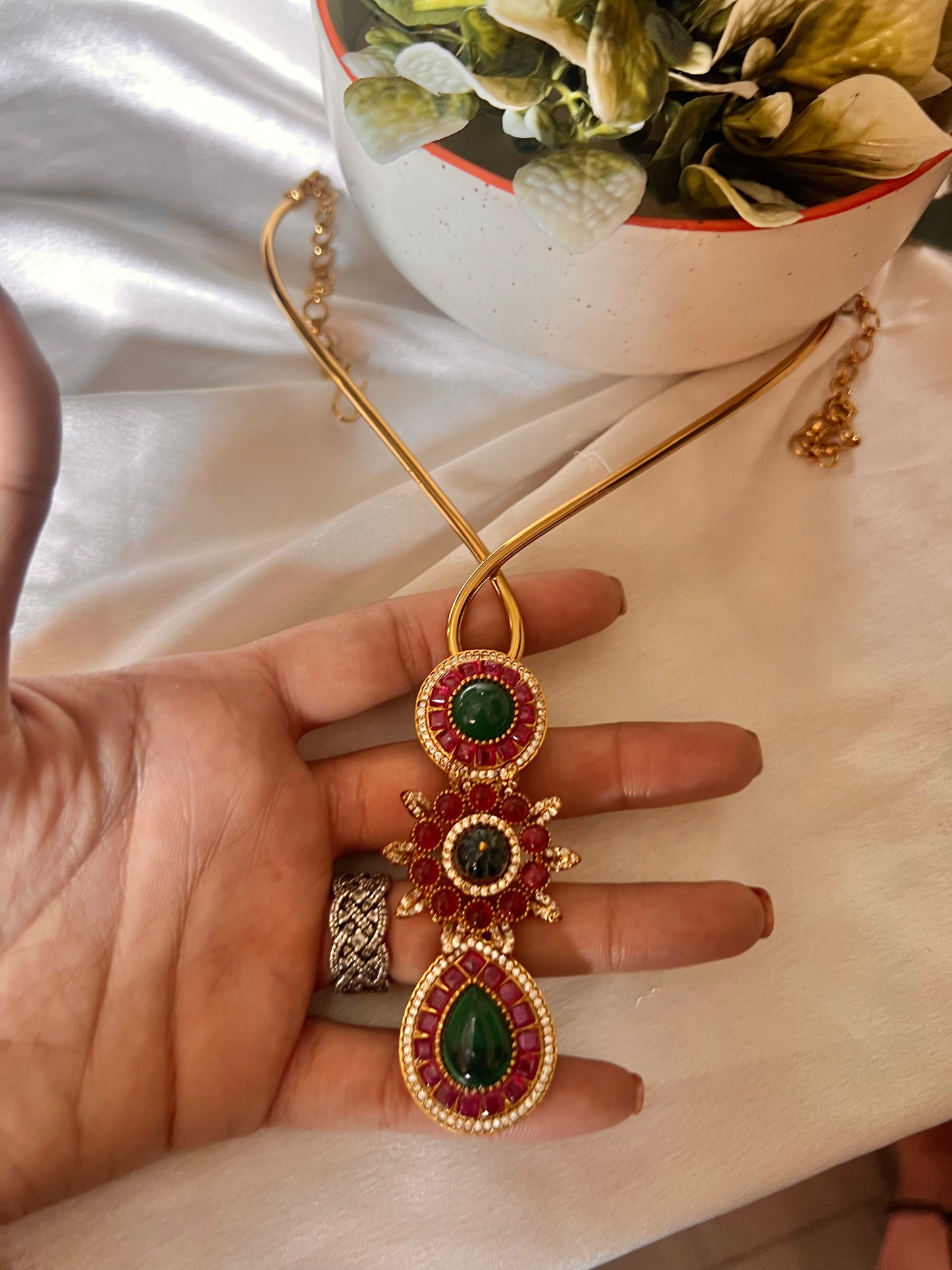 Sabyasachi inspired emerald & ruby necklace